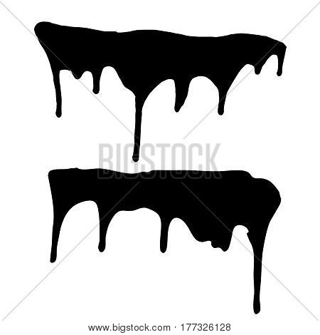 Began to flow splash paint. Flow down vector paint