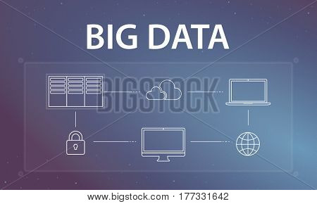Cloud network technology graphic overlay