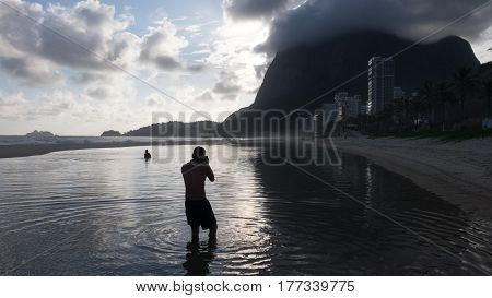 Photographer in Sao Conrado Beach, Rio de Janeiro - Brazil