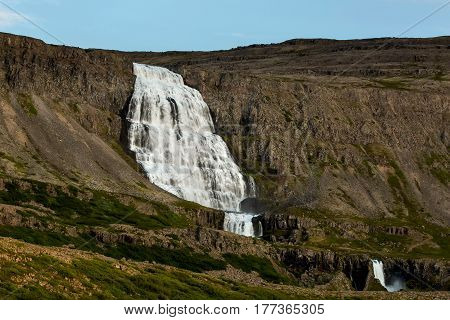 Big Dynjandi Waterfall In Iceland