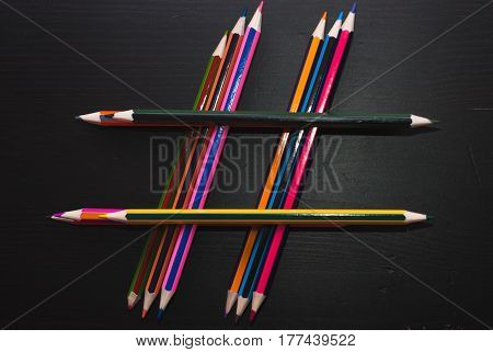 Hashtag Of Pencils.
