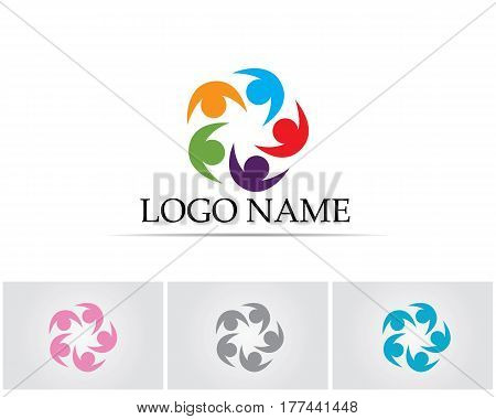Community people logo and symbols template vector