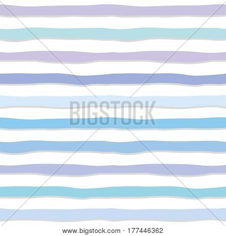 Cute seamless pattern with hand drawn strippes in pastel blue. For print and web. Vector.