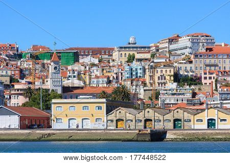 LISBON, PORTUGAL - 07 AUGUST 2011: View of Lisbon from Tagus River in Lisbon, Portugal