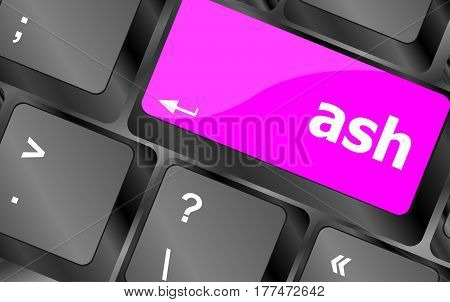 Ash Word On Keyboard Key, Notebook Computer