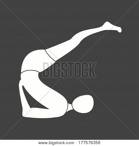 Pose, yoga, shoulderstand icon vector image. Can also be used for yoga poses. Suitable for mobile apps, web apps and print media.