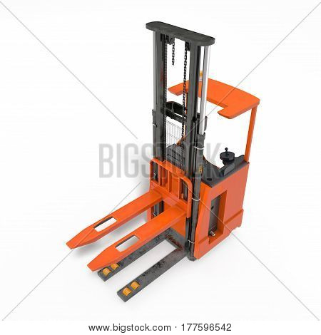 Angle from up Rider Stacker on white background. 3D illustration