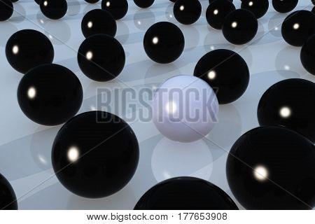 Ball Black And White For Skin Care Concept