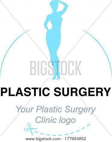 Vector illustration of stylized young woman gracile body can be used as a logo for plastic surgery clinics