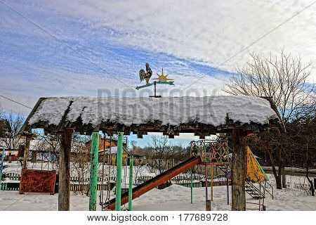 Log out of wood on a playground