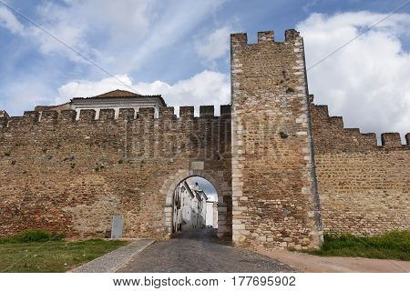 Walls of Estremoz Alentejo region Portugal on a cloudy day
