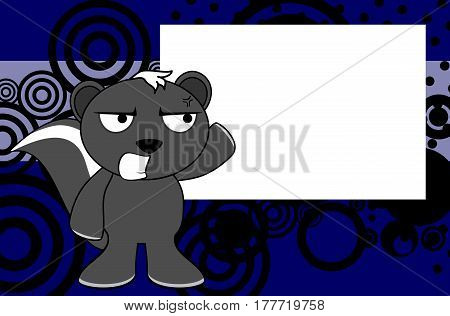 angry skunk emotion cartoon background in vector format