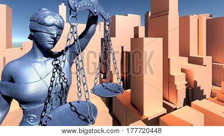 Statue of justice, Law concept, Temida - Themis 3d rendering