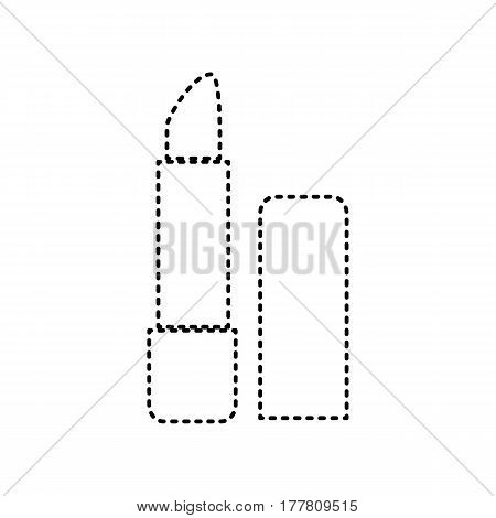 Pomade simple sign. Vector. Black dashed icon on white background. Isolated.