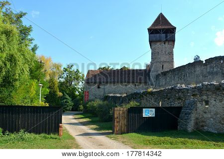 Courtyard of the medieval fortified saxon church in Calnic, Transylvania. Câlnic village is known for its castle, which is on UNESCO's list of World Heritage Sites
