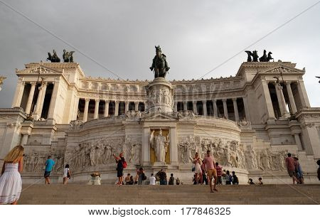 ROME, ITALY - SEPTEMBER 01: Altare della Patria, Venice Square, Rome, Italy  on September 01, 2016.
