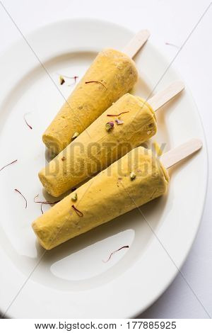 rajwari or rajwadi sweet kesar badam pista kulfi or ice cream candy