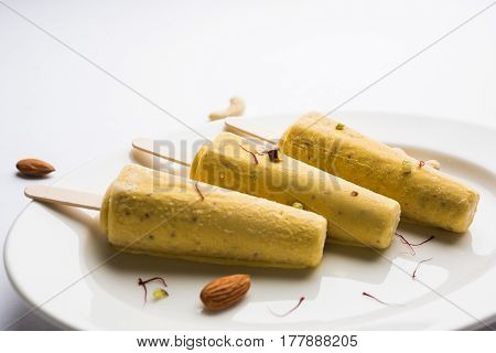 rajwari or rajwadi sweet kesar badam pista kulfi or ice cream candy
