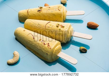 rajwari or rajwadi sweet kesar badam pista kulfi or ice cream candy