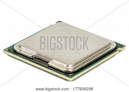 Computer Processor, Multicore Cpu, Isolated On White Background