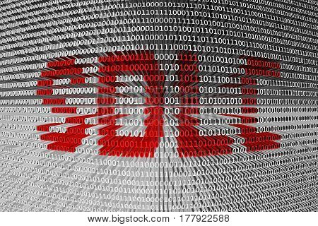 SDLC in the form of binary code, 3D illustration