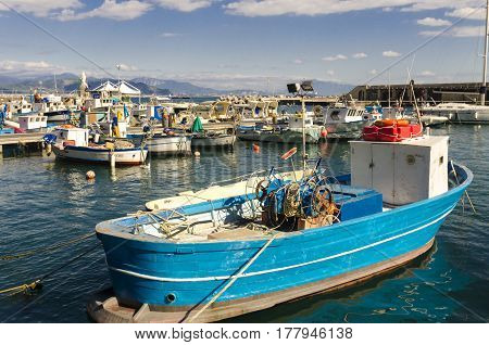 small fishing port of Cetara fishing town and summer resort of Amalfi Coast