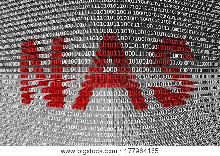 NAS presented in the form of binary code 3d illustration