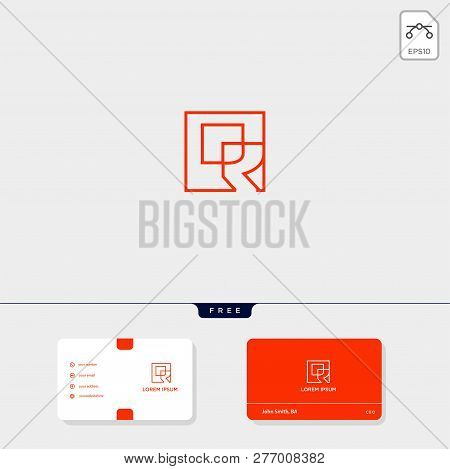 Premium Initial R, Rr Outline Creative Logo Template And Business Card Design Template Include. Vect