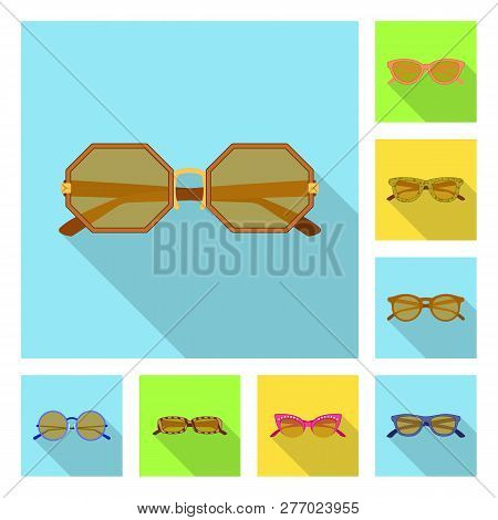 Vector Illustration Of Glasses And Sunglasses Icon. Collection Of Glasses And Accessory Vector Icon 