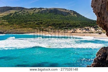 View Of Cala Mesquida Beach, Majora Island, Spain Mediterranean Sea
