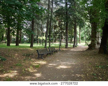 Park Full Of Greenery In The Suburbs Of Milan, Cernusco Sul Naviglio