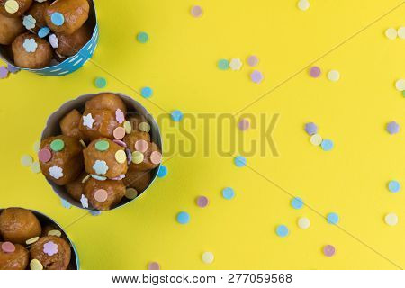 The Purcedduzzi Is Typical Christmas Desserts Spread In Salento, Puglia And Basilicata, Close Up, To