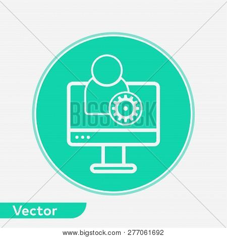 Computer User Icon Vector, Filled Flat Sign, Solid Pictogram Isolated ...