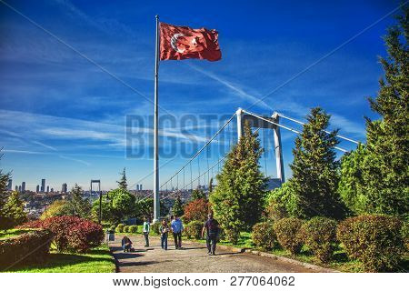 View Of The Bosphorus And The Fatih Sultan Mehmet Bridge Photo