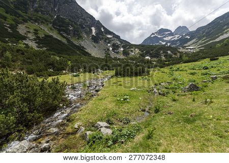 Summer Landscape Of Malyovitsa Peak And Malyoviska River, Rila Mountain, Bulgaria