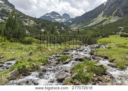 Summer Landscape Of Malyovitsa Peak And Malyoviska River, Rila Mountain, Bulgaria