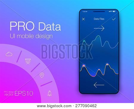 Mobile Phone Application For Analytics. Stock Vector