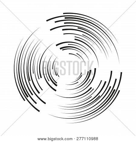 Vector Brush Strokes Circles Of Paint On White Background. Ink Hand Drawn Paint Brush Circle. Logo, 