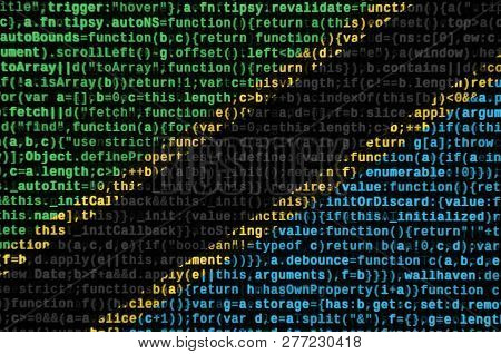 Tanzania Flag  Is Depicted On The Screen With The Program Code. The Concept Of Modern Technology And