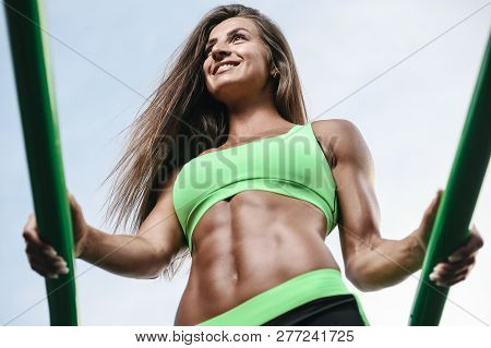 Outdoor Sport Sexy Athletic Young Woman Working Out In Gym Working Out In Gym