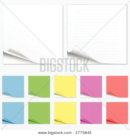Pads de papel em branco, em cores diferentes