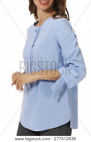 Student Young Woman With Model Girl In Summer Short Sleeve Yellow Blouse