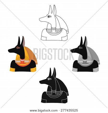 Anubis Icon In Cartoon Style Isolated On White Background. Ancient Egypt Symbol Stock Vector Illustr