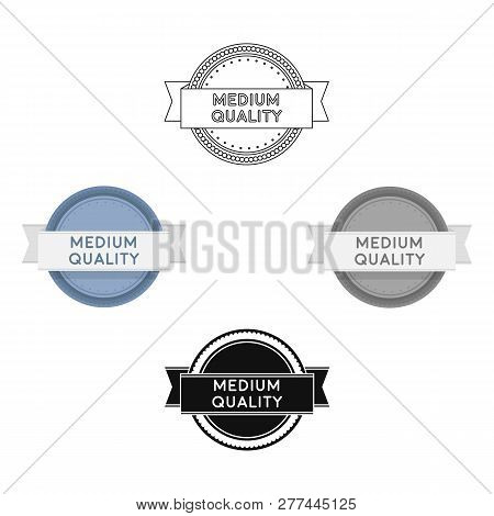Medium Quality Icon In Cartoon Style Isolated On White Background. Label Symbol Stock Vector Illustr