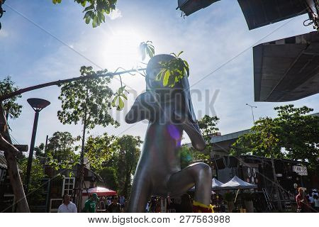 Bangkok/thailand - 9 July 2017:art Sculptures In Chang Chui Community Mall In Bangkok City.chang Chu
