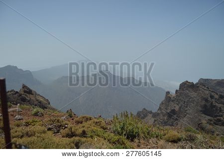 Views From The Summit Of The National Park Of The Caldera Of Taburiente With Formations Of Basalt Ro