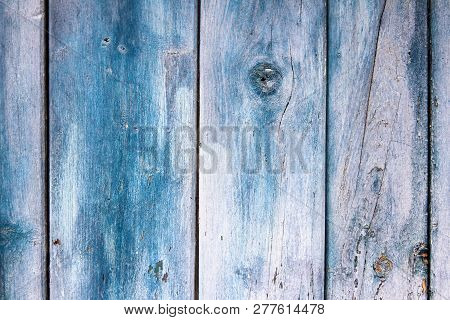 Planks With Faded Blue Color - Wooden Texture Useful Like Vintage Background