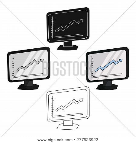 Growing Graphic Icon In Cartoon Style Isolated On White Background. Conference And Negetiations Symb