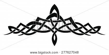 Vector Celtic National Ornament For Tattoo Isolated On White Background.