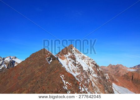 View Of The Mount Cheget. Late Autumn In The Caucasus